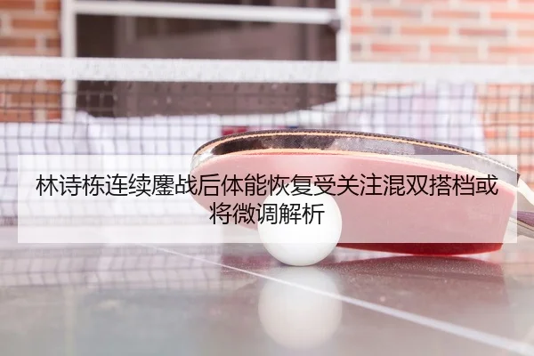 林诗栋连续鏖战后体能恢复受关注混双搭档或将微调解析
